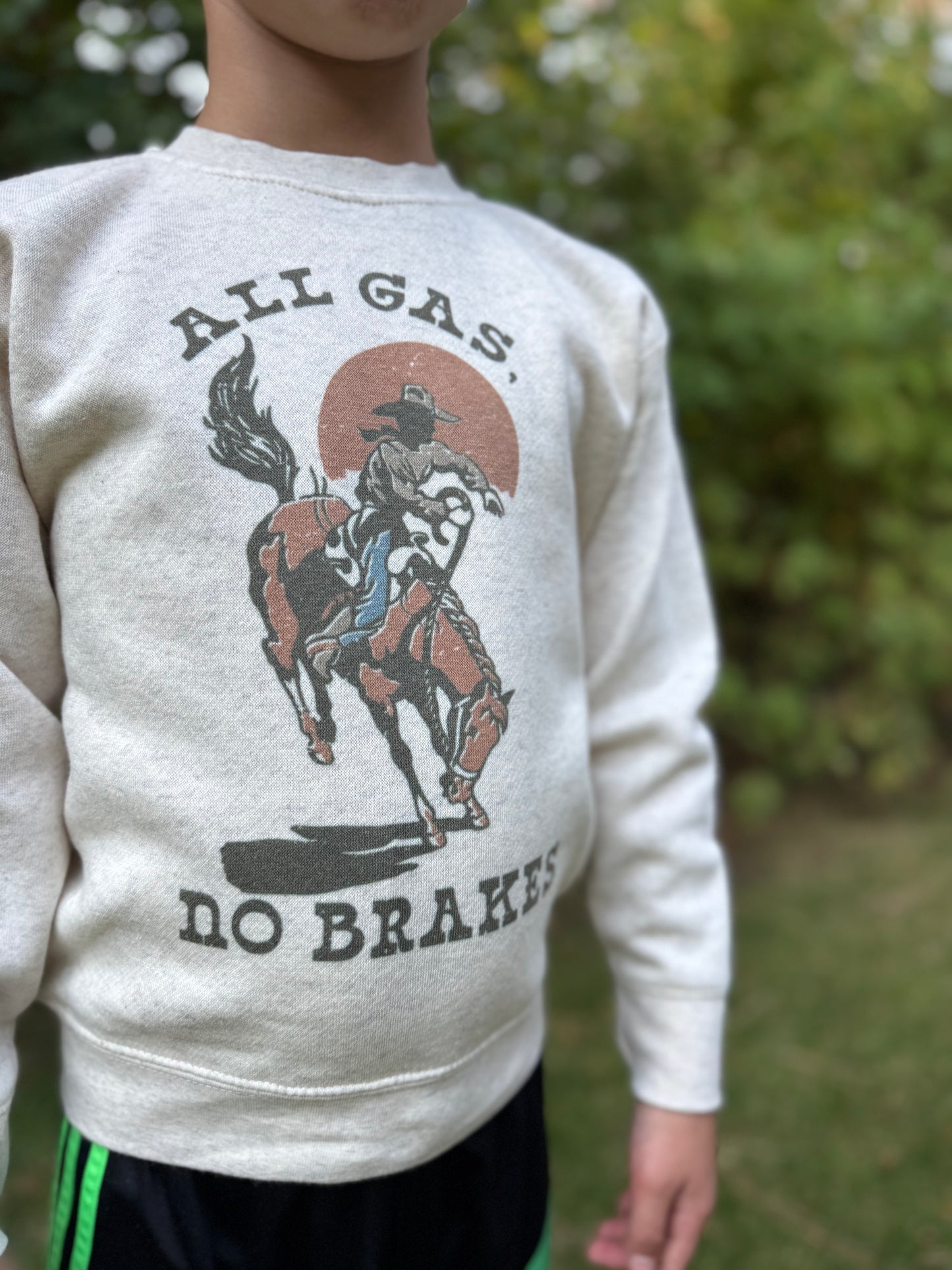 All Gas, No Brakes - Kids Crewneck