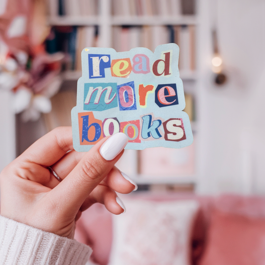 Read More Books colorful waterproof vinyl sticker for book lovers laptop kindle aesthetic bookish accessory