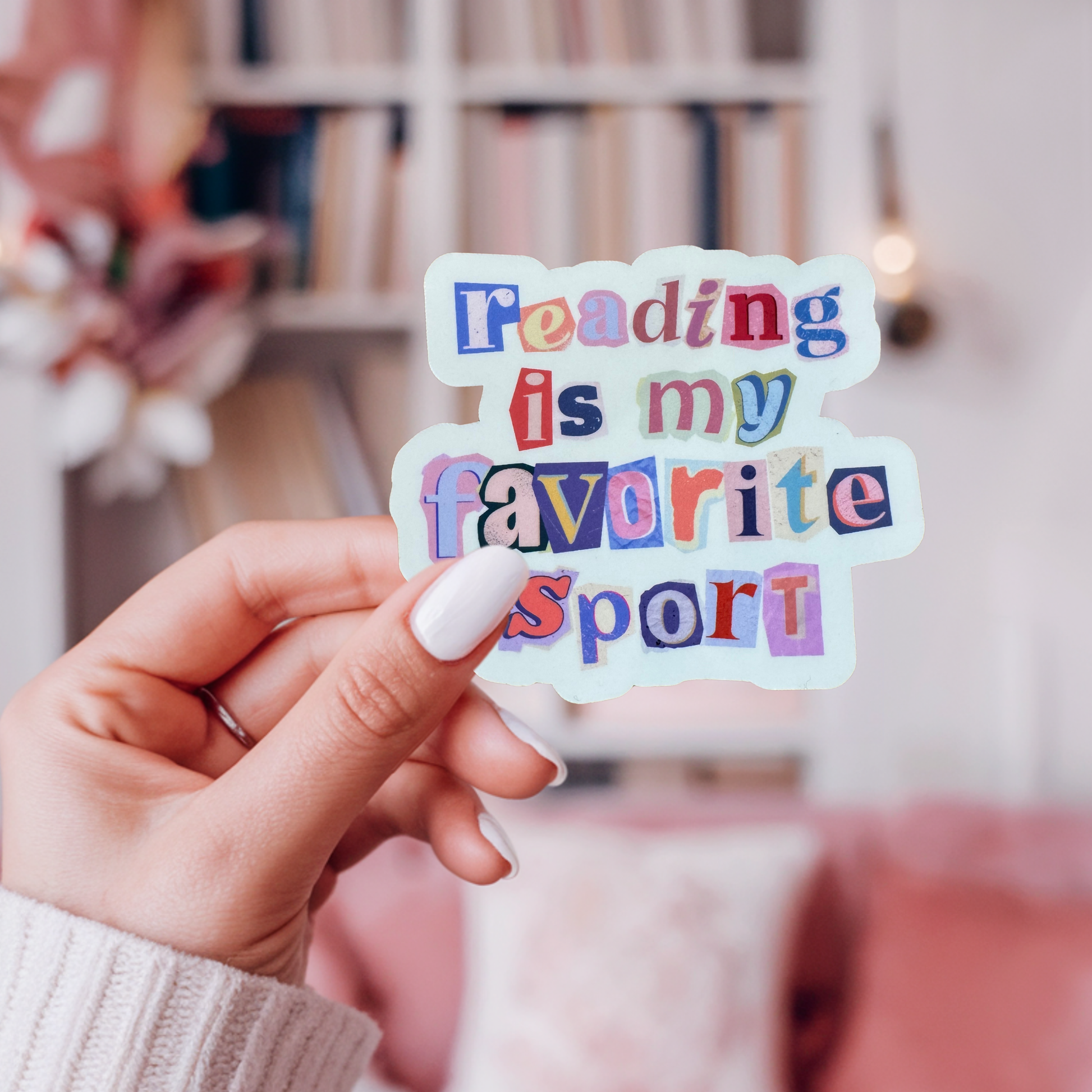 Reading is my favorite sport colorful waterproof vinyl sticker for book lovers kindle laptop aesthetic bookish accessory