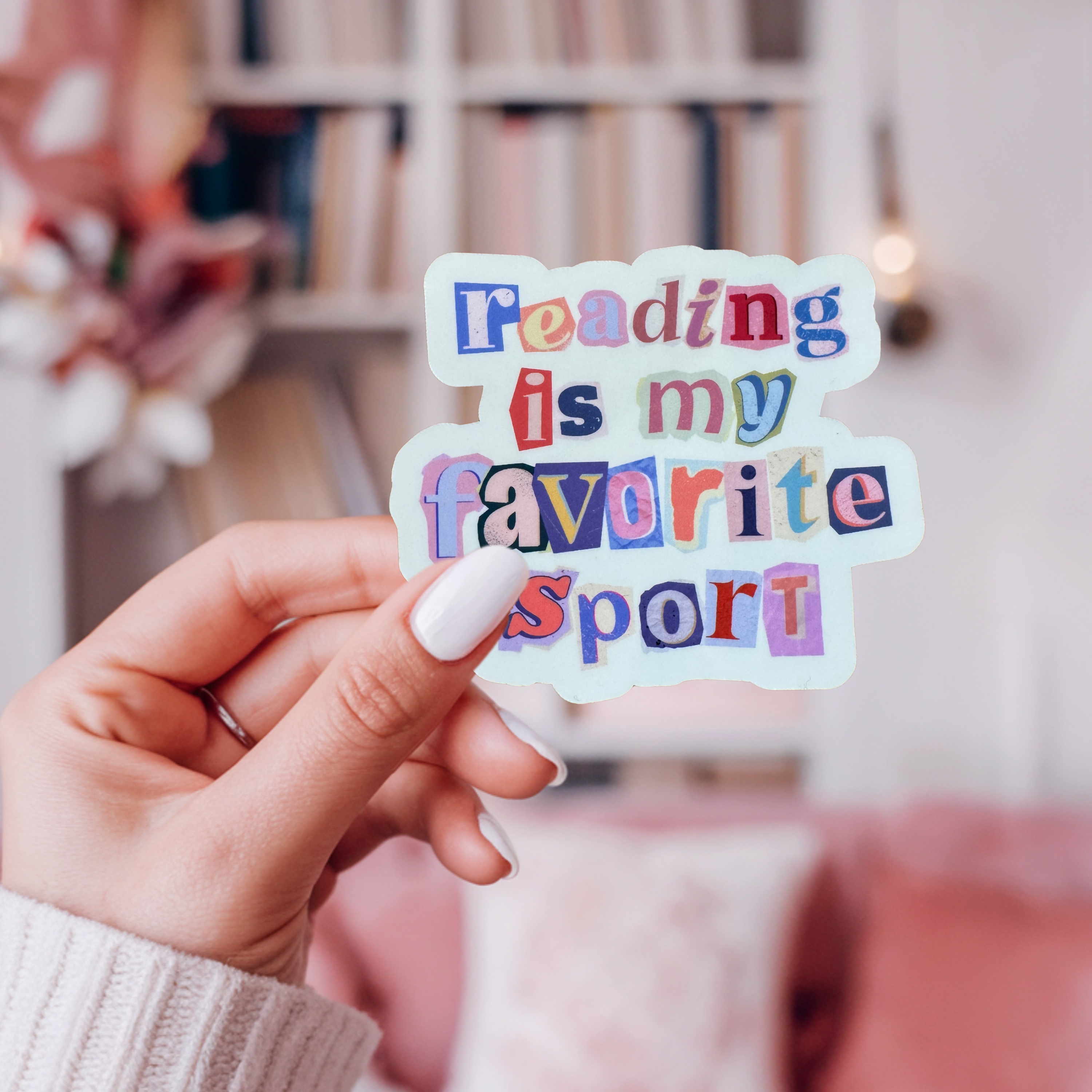 Reading is my favorite sport colorful waterproof vinyl sticker for book lovers kindle laptop aesthetic bookish accessory