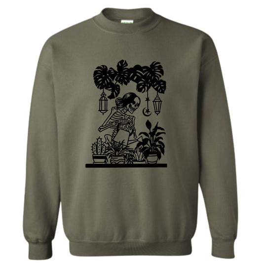 Skeleton Plant Lady Crewneck